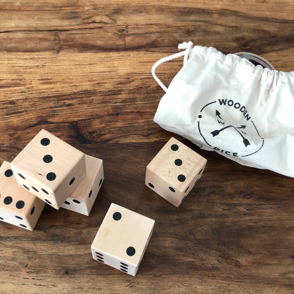 Jumbo Wood Dice Set Wooden Dice
